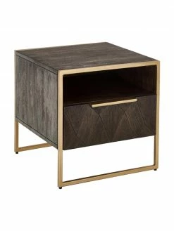 Westwing Collection Table de chevet bois massif Harry, larg. 45 x haut. 45 cm