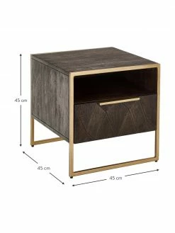 Westwing Collection Table de chevet bois massif Harry, larg. 45 x haut. 45 cm -furniture Soldes Table de chevet bois massif Harry 3