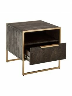 Westwing Collection Table de chevet bois massif Harry, larg. 45 x haut. 45 cm -furniture Soldes Table de chevet bois massif Harry 5