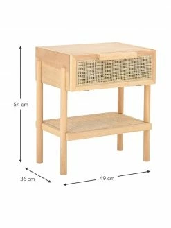 Bloomingville Table de chevet en bois tressage en rotin Manon, larg. 49 x prof. 36 cmSeulement 1 produit disponible -furniture Soldes Table de chevet en bois tressage en rotin Manon 3