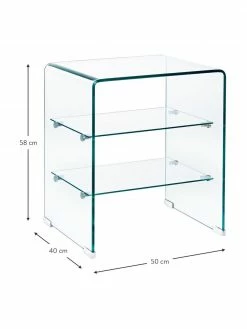 Bizzotto Table de chevet en verre Glasse, larg. 50 x haut. 58 cm -furniture Soldes Table de chevet en verre Glasse 2