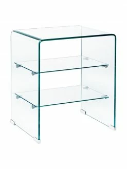Bizzotto Table de chevet en verre Glasse, larg. 50 x haut. 58 cm