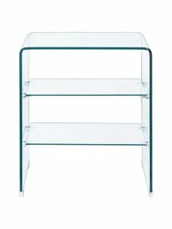 Bizzotto Table de chevet en verre Glasse, larg. 50 x haut. 58 cm -furniture Soldes Table de chevet en verre Glasse 3