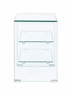 Bizzotto Table de chevet en verre Glasse, larg. 50 x haut. 58 cm -furniture Soldes Table de chevet en verre Glasse 4
