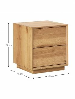 Westwing Collection Table de chevet placage en frêne Noel, larg. 45 x long. 50 cm -furniture Soldes Table de chevet placage en frene Noel 3