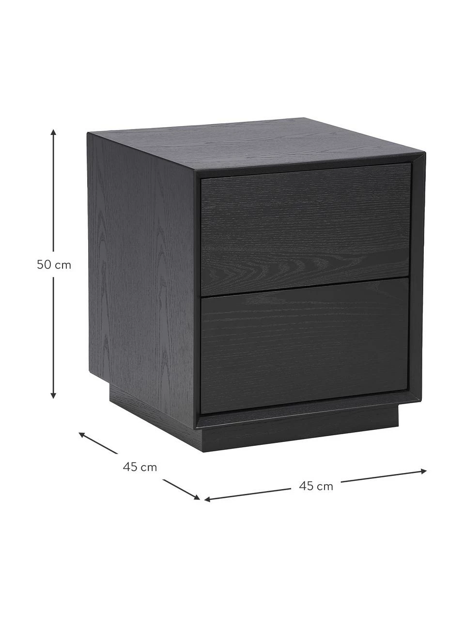 Westwing Collection Table de chevet placage en frêne noir Noel, larg. 45 x long. 50 cm 5 Westwing Collection Table de chevet placage en frêne noir Noel, larg. 45 x long. 50 cm – Image 5