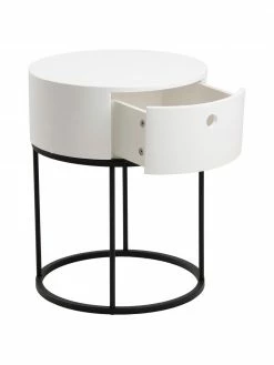Table de chevet ronde avec tiroir Polo, Ø 40 x haut. 51 cm -furniture Soldes Table de chevet ronde avec tiroir Polo 2