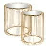 Kare Design Tables d'appoint avec plateau en verre Wire, 2 élém., Lot de différentes tailles
