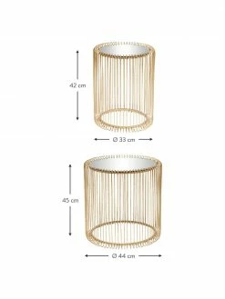 Kare Design Tables d'appoint avec plateau en verre Wire, 2 élém., Lot de différentes tailles -furniture Soldes Tables dappoint avec plateau en verre Wire 2 elem 4