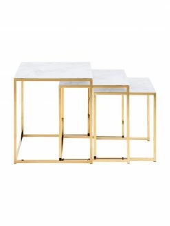 Tables gigognes aspect marbre Aruba, 3 élém., Lot de différentes tailles -furniture Soldes Tables gigognes aspect marbre Aruba 3 elem 3