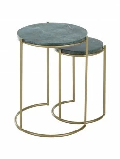 Westwing Collection Tables gigognes en marbre Ella, 2 élém., Lot de différentes tailles