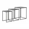 Westwing Collection Tables gigognes métal noir Dwayne, 3 élém., Lot de différentes tailles