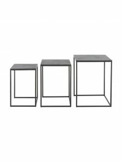 Westwing Collection Tables gigognes métal noir Dwayne, 3 élém., Lot de différentes tailles -furniture Soldes Tables gigognes metal noir Dwayne 3 elem 3