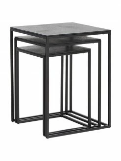Westwing Collection Tables gigognes métal noir Dwayne, 3 élém., Lot de différentes tailles -furniture Soldes Tables gigognes metal noir Dwayne 3 elem 4
