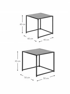 Tables gigognes noires Seaford, 2 élém., Lot de différentes tailles -furniture Soldes Tables gigognes noires Seaford 2 elem 2