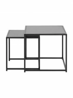 Tables gigognes noires Seaford, 2 élém., Lot de différentes tailles -furniture Soldes Tables gigognes noires Seaford 2 elem 3