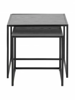 Tables gigognes noires Seaford, 2 élém., Lot de différentes tailles -furniture Soldes Tables gigognes noires Seaford 2 elem 4