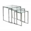 Tables gigognes verre Katrine, 3 élém., Lot de différentes tailles