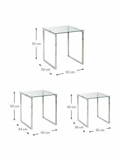 Tables gigognes verre Katrine, 3 élém., Lot de différentes tailles -furniture Soldes Tables gigognes verre Katrine 3 elem 2