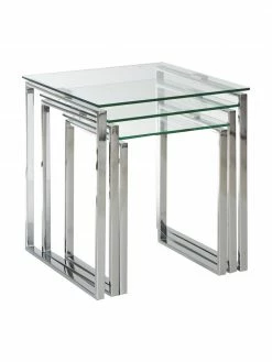 Tables gigognes verre Katrine, 3 élém., Lot de différentes tailles -furniture Soldes Tables gigognes verre Katrine 3 elem 3