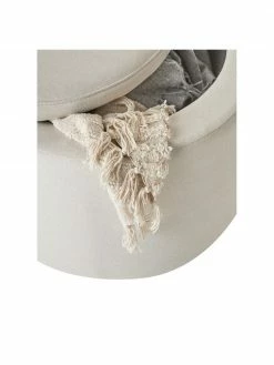 Westwing Collection Tabouret avec coffre beige Alida, Ø 50 x haut. 42 cm -furniture Soldes Tabouret avec coffre beige Alida 5