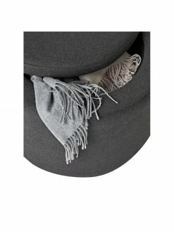 Westwing Collection Tabouret avec coffre gris foncé Alida, Ø 50 x haut. 42 cm -furniture Soldes Tabouret avec coffre gris fonce Alida 4