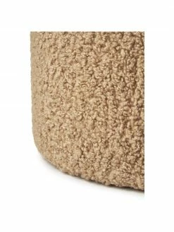 Westwing Collection Tabouret avec coffre tissu bouclé brun Alida, Ø 50 x haut. 42 cm -furniture Soldes Tabouret avec coffre tissu boucle brun Alida 5