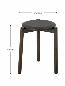 Bloomingville Tabouret bois de chêne Gil, Ø 33 x haut. 45 cm -furniture Soldes Tabouret bois de chene Gil 2