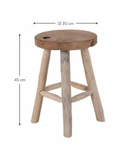 Tabouret bois de teck Badia, Ø 30 x haut. 45 cm -furniture Soldes Tabouret bois de teck Badia 2