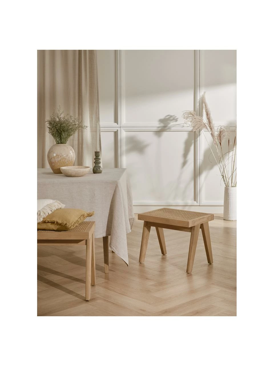 Westwing Collection Tabouret cannage Sissi, larg. 52 x haut. 42 cm 2 Westwing Collection Tabouret cannage Sissi, larg. 52 x haut. 42 cm – Image 2