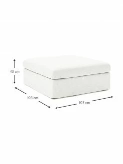Westwing Collection Tabouret de canapé blanc crème Russell, larg. 103 x haut. 43 cm -furniture Soldes Tabouret de canape blanc creme Russell 2