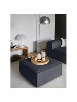 Westwing Collection Tabouret de canapé bleu Lennon, larg. 88 x haut. 43 cm -furniture Soldes Tabouret de canape bleu Lennon 2