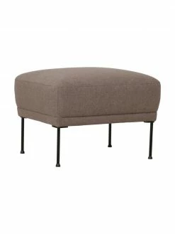 Westwing Collection Tabouret de canapé brun avec pieds en métal Fluente, larg. 62 x haut. 46 cm