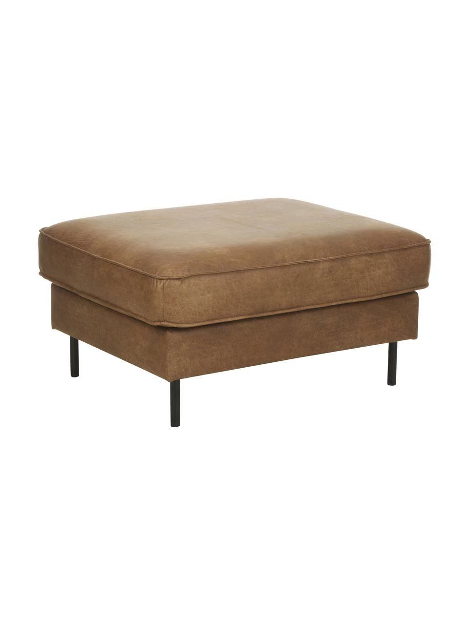 Westwing Collection Tabouret de canapé cuir recyclé brun Hunter, larg. 85 x haut. 46 cm 1 Westwing Collection Tabouret de canapé cuir recyclé brun Hunter, larg. 85 x haut. 46 cm