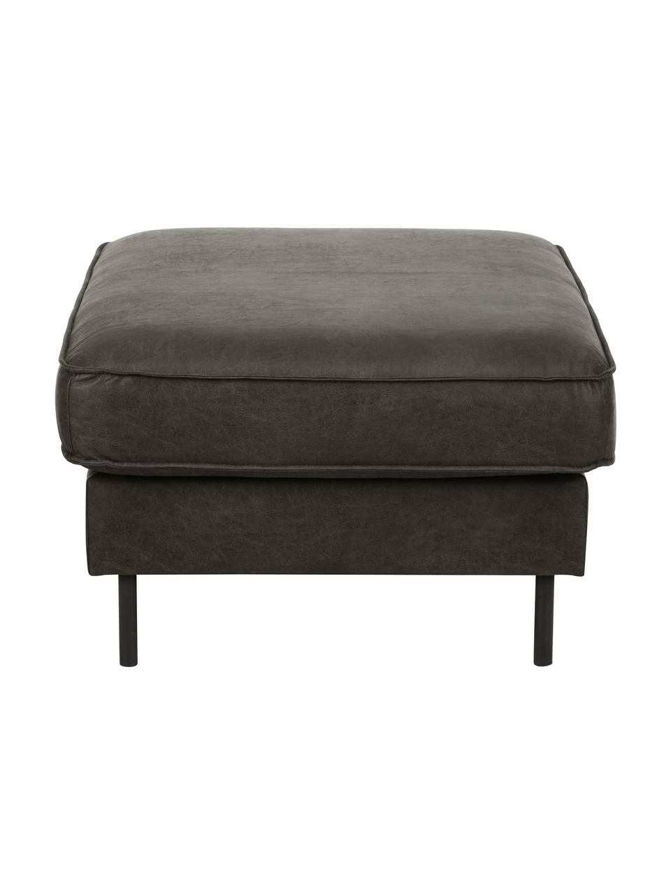 Westwing Collection Tabouret de canapé cuir recyclé brun-gris Hunter, larg. 85 x haut. 46 cm 4 Westwing Collection Tabouret de canapé cuir recyclé brun-gris Hunter, larg. 85 x haut. 46 cm – Image 4