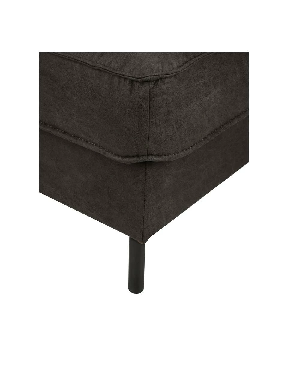 Westwing Collection Tabouret de canapé cuir recyclé brun-gris Hunter, larg. 85 x haut. 46 cm 6 Westwing Collection Tabouret de canapé cuir recyclé brun-gris Hunter, larg. 85 x haut. 46 cm – Image 6