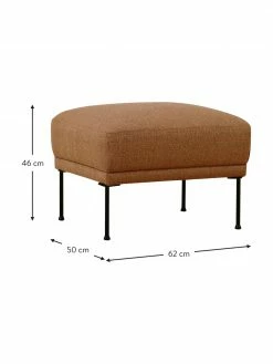 Westwing Collection Tabouret de canapé en nougat pieds en métal Fluente, larg. 62 x haut. 46 cm -furniture Soldes Tabouret de canape en nougat pieds en metal Fluente 2