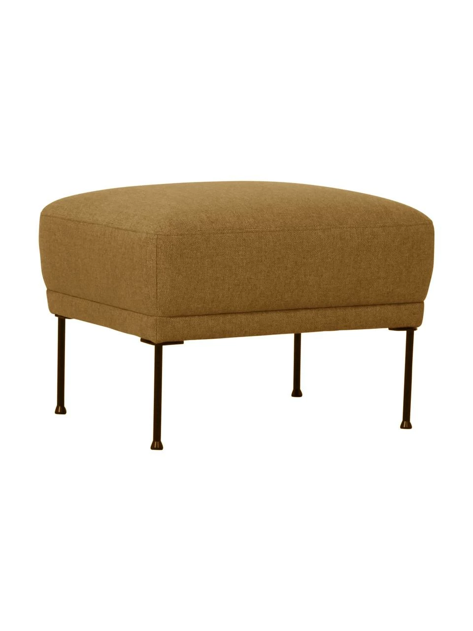 Westwing Collection Tabouret de canapé jaune ocre pieds en métal Fluente, larg. 62 x haut. 46 cm 1 Westwing Collection Tabouret de canapé jaune ocre pieds en métal Fluente, larg. 62 x haut. 46 cm