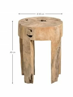 Jan Kurtz Tabouret en bois de teck Java, Ø 30 x haut. 40 cmDisponibilité limitée -furniture Soldes Tabouret en bois de teck Java 2