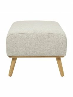 Westwing Collection Tabouret en laine avec pieds en bois Archie, larg. 87 x haut. 45 cm -furniture Soldes Tabouret en laine avec pieds en bois Archie 4