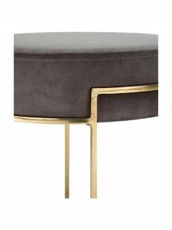 Westwing Collection Tabouret en velours avec structure en métal Madeleine, Ø 40 x haut. 45 cm -furniture Soldes Tabouret en velours avec structure en metal Madeleine 5