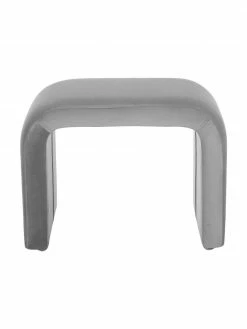 Westwing Collection Tabouret moderne velours gris Penelope, larg. 60 x haut. 45 cm -furniture Soldes Tabouret moderne velours gris Penelope 3