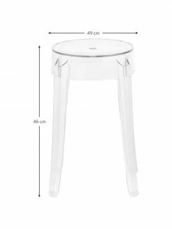 Kartell Tabouret plexi Charles Ghost, Ø 39 x haut. 46 cm -furniture Soldes Tabouret plexi Charles Ghost 2