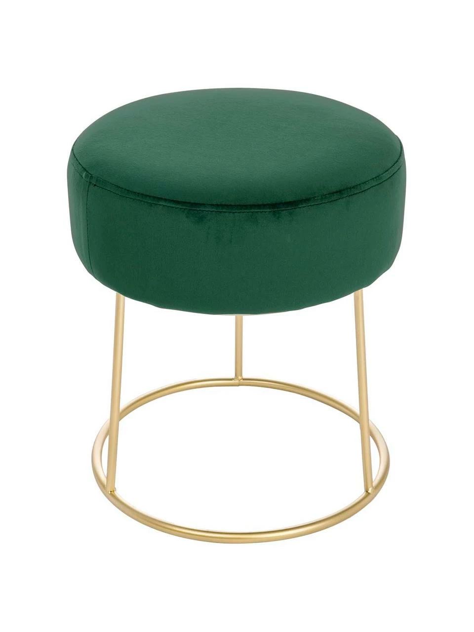 Bizzotto Tabouret rond velours vert Clarissa, Ø 35 x haut. 40 cm 1 Bizzotto Tabouret rond velours vert Clarissa, Ø 35 x haut. 40 cm