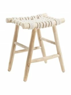 Tabouret style boho Edgard, larg. 45 x haut. 45 cmDisponibilité limitée