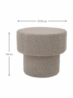 Bloomingville Tabouret tissu bouclé brun Raymon, Ø 50 x haut. 44 cmDisponibilité limitée -furniture Soldes Tabouret tissu boucle brun Raymon 2