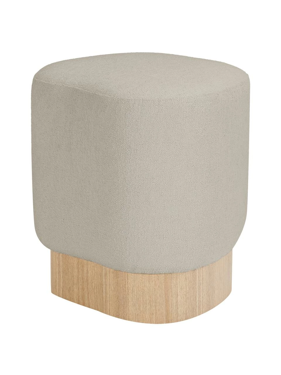 Westwing Collection Tabouret tissu bouclé gris Yves, larg. 43 x haut. 47 cm 1 Westwing Collection Tabouret tissu bouclé gris Yves, larg. 43 x haut. 47 cm