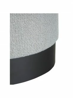 Westwing Collection Tabouret tissu bouclé gris clair Orchid, Ø 38 x haut. 38 cm -furniture Soldes Tabouret tissu boucle gris clair Orchid 5