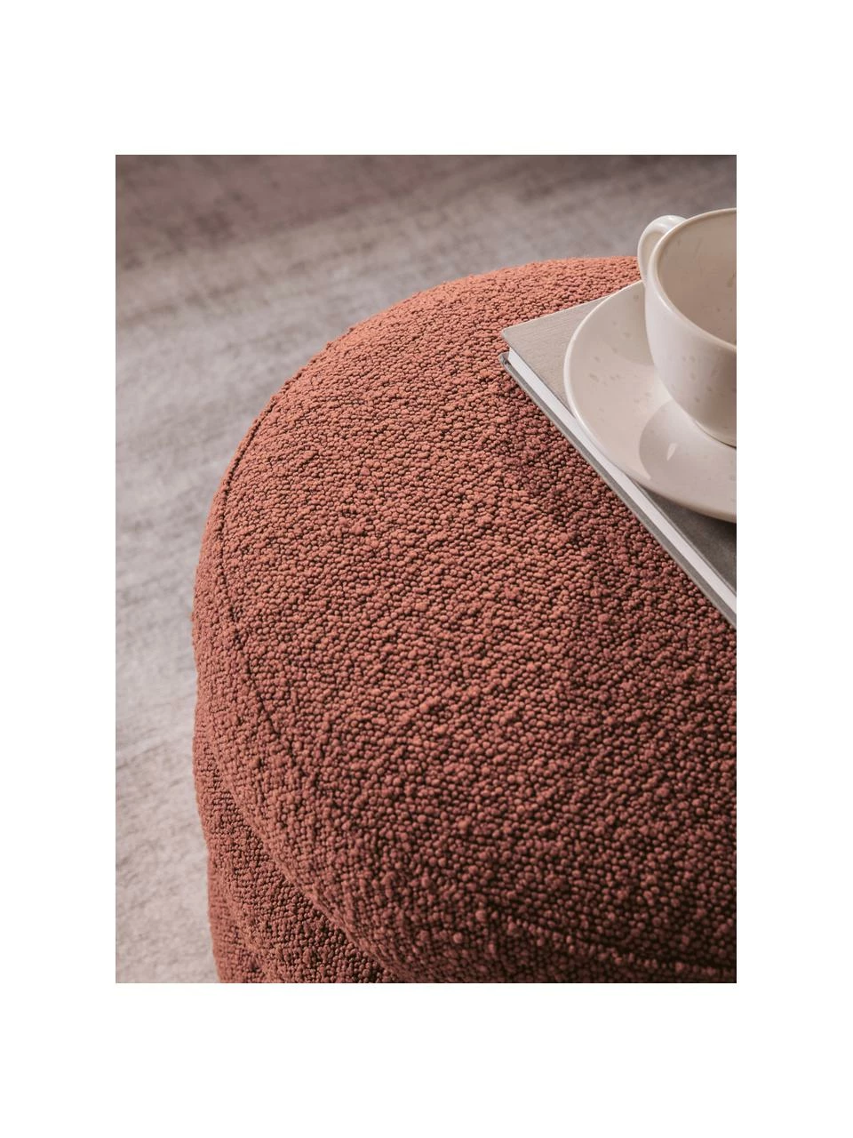 Westwing Collection Tabouret tissu bouclé rouille Alto, Ø 42 x haut. 47 cm 5 Westwing Collection Tabouret tissu bouclé rouille Alto, Ø 42 x haut. 47 cm – Image 5