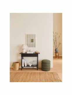 Westwing Collection Tabouret tissu bouclé vert Alto, Ø 42 x haut. 47 cm -furniture Soldes Tabouret tissu boucle vert Alto 2